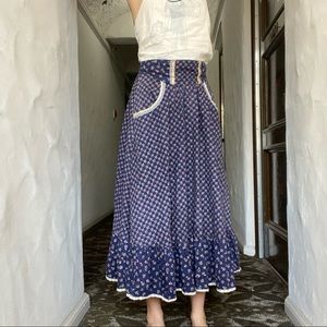 Authentic Gunne Sax Calico midi skirt